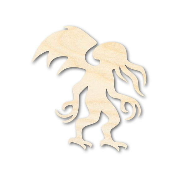 Unfinished Wood Cthulhu Shape - Craft - up to 46" 18" / 1/4"