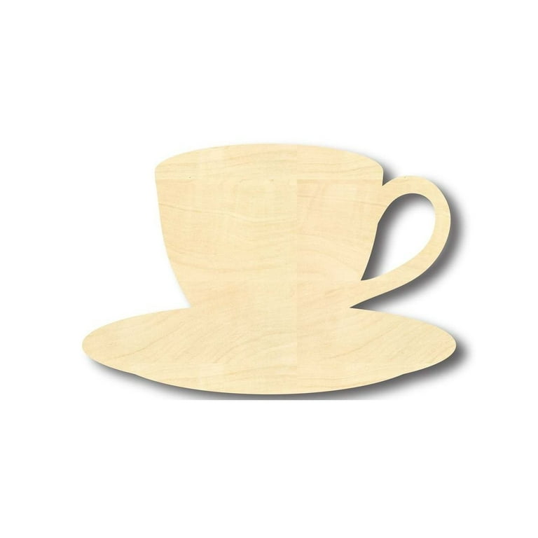 Online Unfinished Craft Wooden Coffee Cup Paintable Cutout