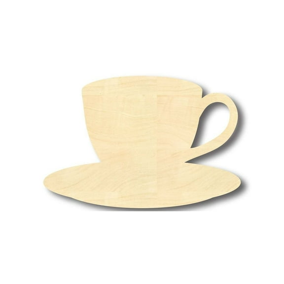 Unfinished Wood Cup of Tea Shape - Kitchen - Craft - up to 46" DIY 5" / 1/4"