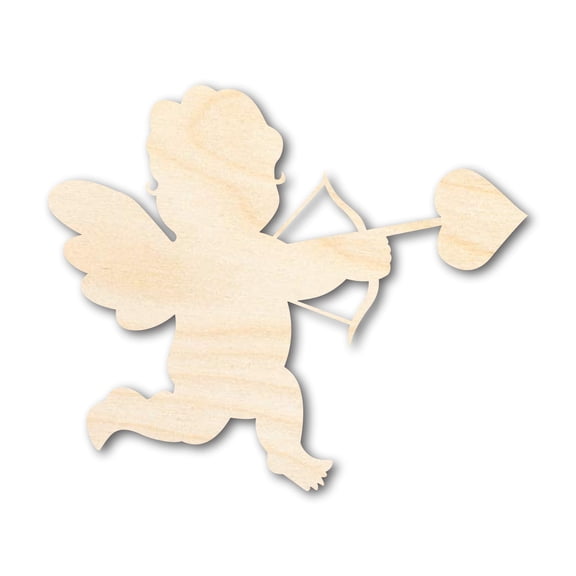 Unfinished Wood Cupid Shape | DIY Craft Cutout 3" / 1/8"