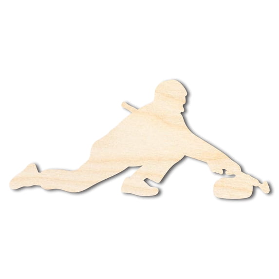 Unfinished Wood Curling Man Shape | DIY Craft Cutout 10" / 1/8"