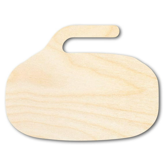 Unfinished Wood Curling Stone Shape 3" / 1/2"