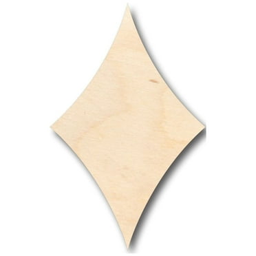 Unfinished Wood Curved Diamond Shape - Craft - up to 46" DIY 3" / 1/8"