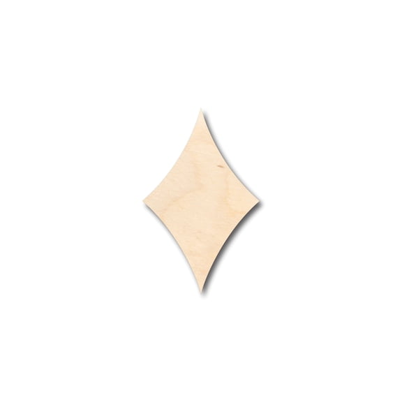 Unfinished Wood Curved Diamond Shape - Craft - up to 46" DIY 3" / 1/8"