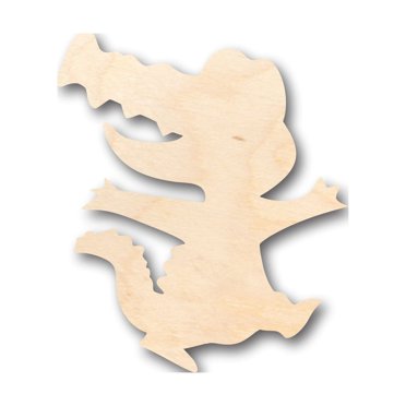Unfinished Wood Cute Alligator Shape - Craft - up to 46" DIY 4" / 1/4"