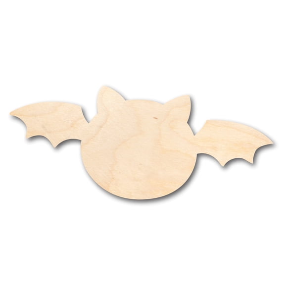 Unfinished Wood Cute Bat Shape - Craft - up to 46" DIY 4" / 1/8"