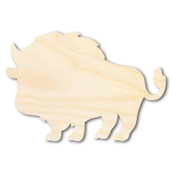 Unfinished Wood Cute Buffalo Shape 3" / 1/8"