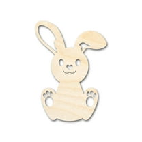 Unfinished Wood Cute Bunny Shape - Easter Spring Kids Craft - up to 46" DIY 4" / 1/8"