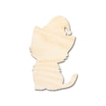 thumbnail image 1 of Unfinished Wood Cute Cat With Santa Hat Shape | DIY Craft Cutout 3" / 1/4", 1 of 3