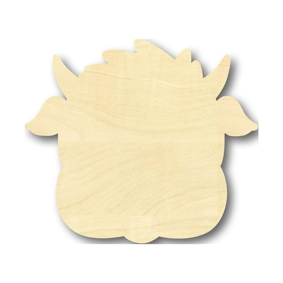 Unfinished Wood Cute Cow Head Shape - Craft - up to 46" DIY 30" / 3/4"