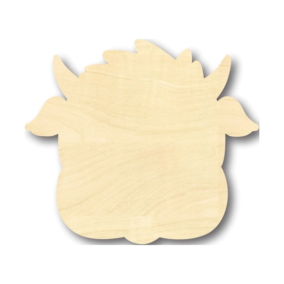 Unfinished Wood Cute Cow Head Shape - Craft - up to 46" DIY 36" / 1/2"
