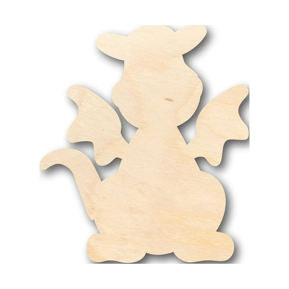 Unfinished Wood Cute Dragon Shape - Craft - up to 46" DIY 30" / 1/4"