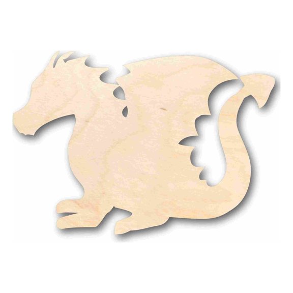 Unfinished Wood Cute Dragon Silhouette - Craft- up to 24" DIY 46" / 3/4"