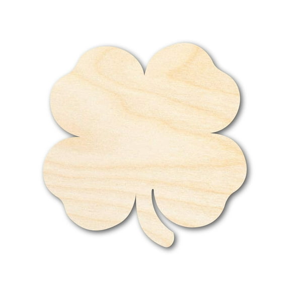 Unfinished Wood Cute Four Leaf Clover Shape - Craft - up to 46" DIY 10" / 1/8"