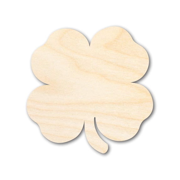 Unfinished Wood Cute Four Leaf Clover Shape - Craft - up to 46" DIY 33" / 1/2"