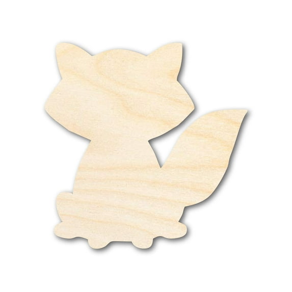 Unfinished Wood Cute Fox Shape | DIY Craft Cutout 10" / 1/4"