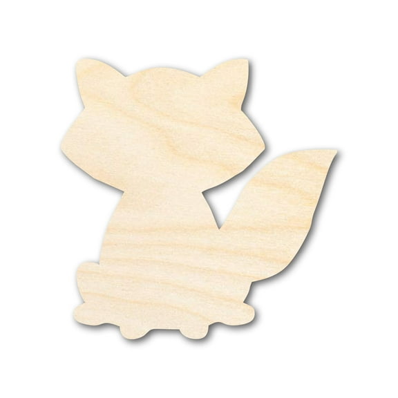 Unfinished Wood Cute Fox Shape 4" / 1/4"