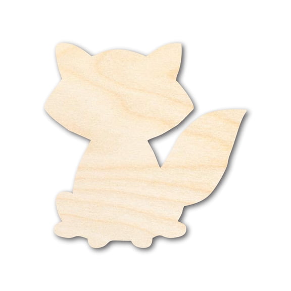 Unfinished Wood Cute Fox Shape | DIY Craft Cutout 4" / 1/8"