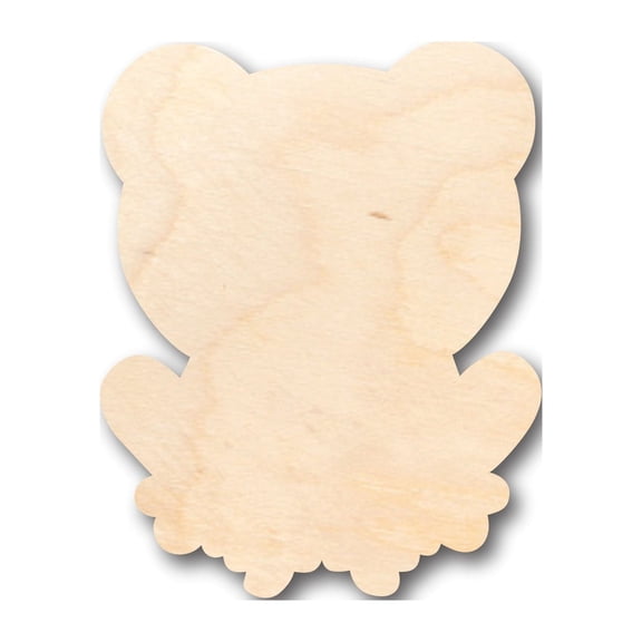 Unfinished Wood Cute Frog Shape - Craft - up to 46" DIY 4" / 1/8"