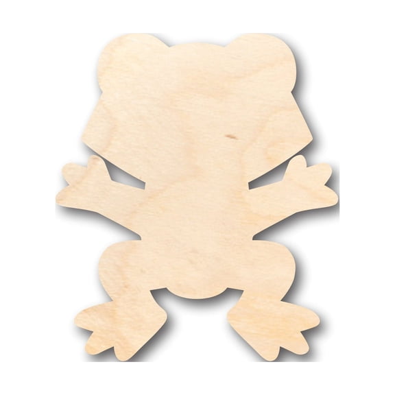 Unfinished Wood Cute Frog Shape - Craft - up to 46" DIY 5" / 1/8"