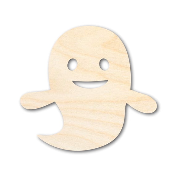 Unfinished Wood Cute Ghost Shape - Craft - up to 46" 10" / 1/8"