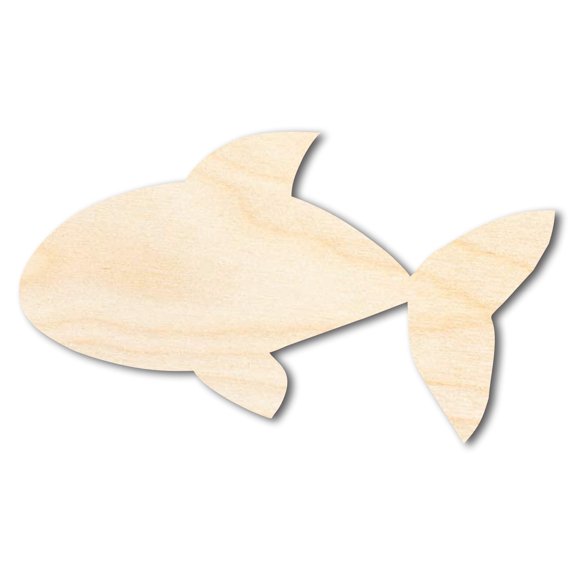 Unfinished Wood Cute Goldfish Shape | DIY Craft Cutout 14" / 1/8"