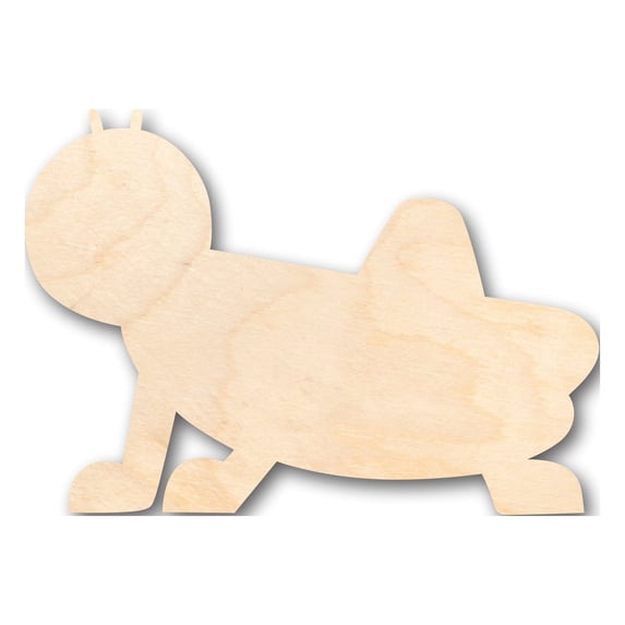 Unfinished Wood Cute Grasshopper Shape - Craft - up to 46" DIY 12" / 1/2"