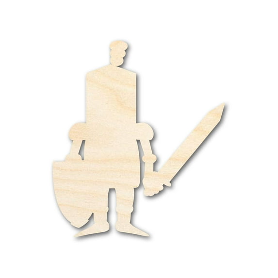 Unfinished Wood Cute Knight Shape | DIY Craft Cutout 18" / 1/8"