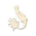 thumbnail image 1 of Unfinished Wood Cute Mermaid Siren Silhouette - Craft - up to 46" DIY 6" / 1/4", 1 of 4