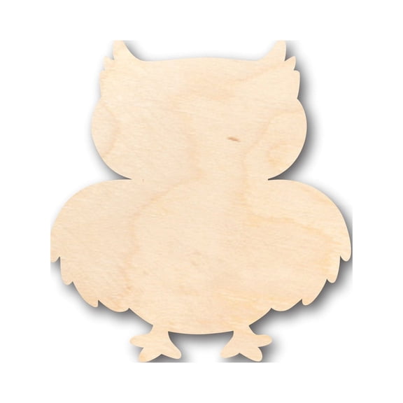 Unfinished Wood Cute Owl Shape - Craft - up to 46" DIY 3" / 1/4"
