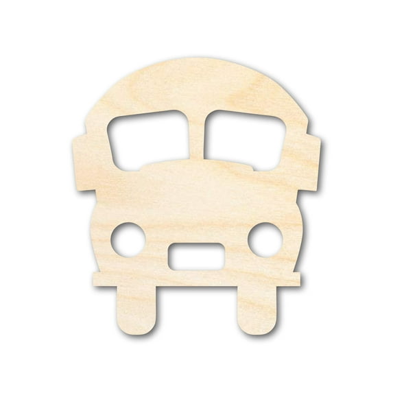 Unfinished Wood Cute School Bus Shape 6" / 1/8"