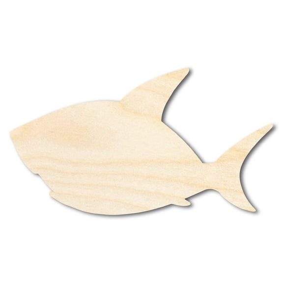 Unfinished Wood Cute Shark Shape 5" / 1/8"