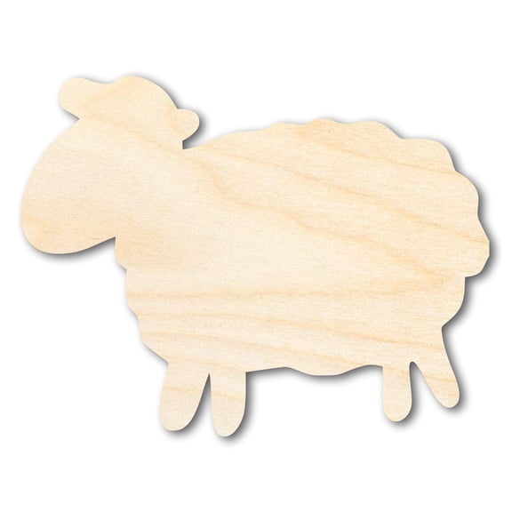 Unfinished Wood Cute Sheep Shape - Craft - up to 46" 3" / 1/2"