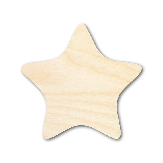 Unfinished Wood Cute Starfish Shape | DIY Craft Cutout 24" / 1/2"