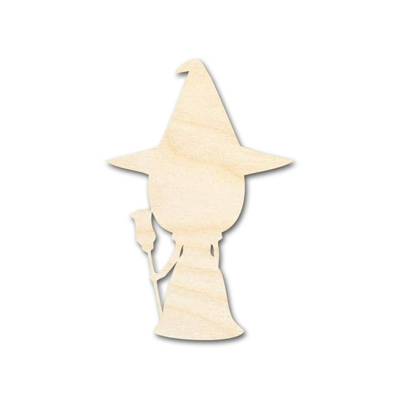 Unfinished Wood Cute Witch Shape - Craft - up to 46" 7" / 1/4"
