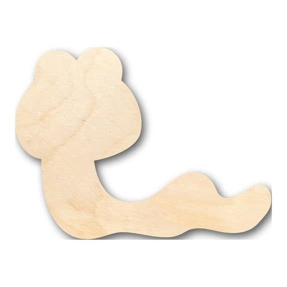 Unfinished Wood Cute Worm Shape - Craft - up to 46" DIY 14" / 1"
