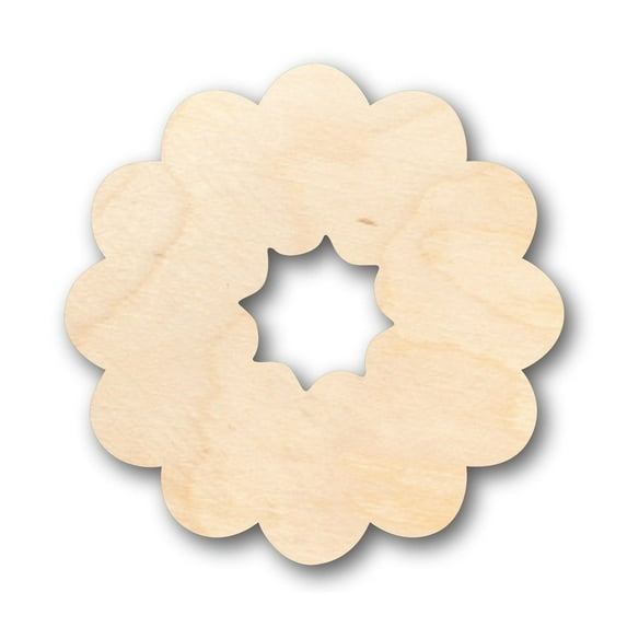 Unfinished Wood Cute Wreath Shape - Christmas - Craft - up to 46" DIY 16" / 1"