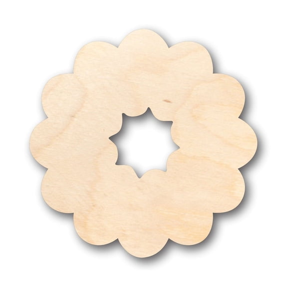 Unfinished Wood Cute Wreath Shape - Christmas - Craft - up to 46" DIY 3" / 1/2"