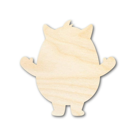 Unfinished Wood Cute Yeti Shape 4" / 1/2"