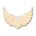 thumbnail image 1 of Unfinished Wood Cutout Craft Winged Heart Shape up to 46" DIY Valentines day wedding shower 10" / 1/2", 1 of 3