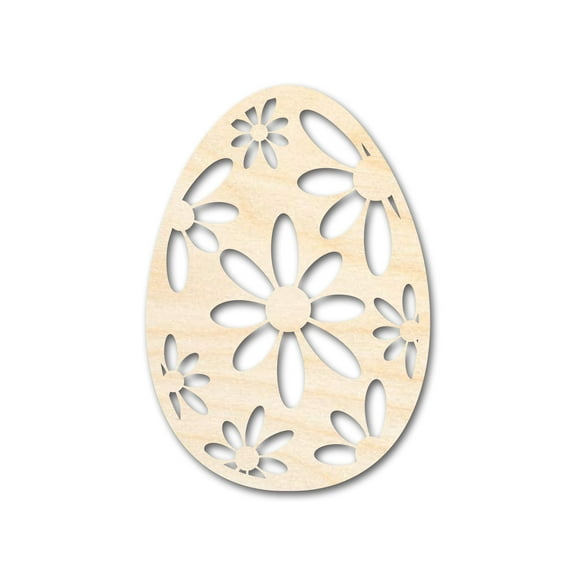 Unfinished Wood Daisy Egg Shape - Easter Craft - up to 46" DIY 3" / 1/8"
