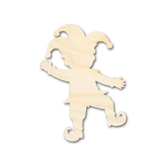 Unfinished Wood Dancing Jester Silhouette 5" / 1/2"