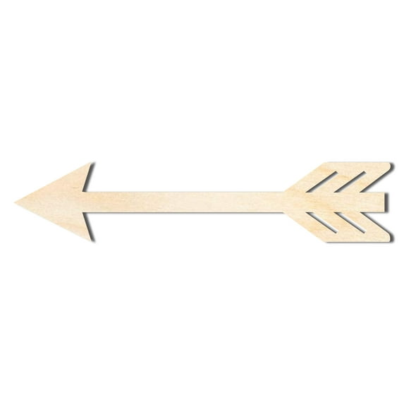 Unfinished Wood Decorative Arrow Shape | Craft Cutout 5" / 1/4"