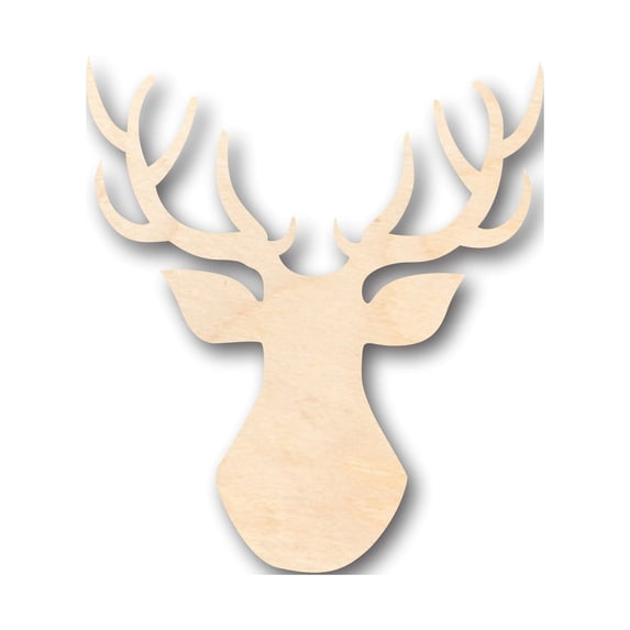 Unfinished Wood Deer Antlers Buck Shape - Craft - up to 46" DIY 10" / 1/8"