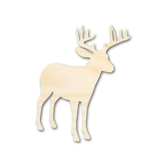 Unfinished Wood Deer Buck Antlers Silhouette Shape - Craft - up to 36" DIY 42" / 3/4"