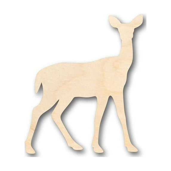 Unfinished Wood Deer Shape - Animal - Craft - up to 46" DIY 10" / 1/4"