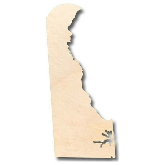 Unfinished Wood Delaware Shape - State - Craft - up to 46" DIY 16" / 3/4"