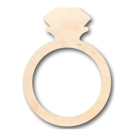 Unfinished Wood Diamond Ring Shape - Craft - up to 46" DIY 8" / 1/2"