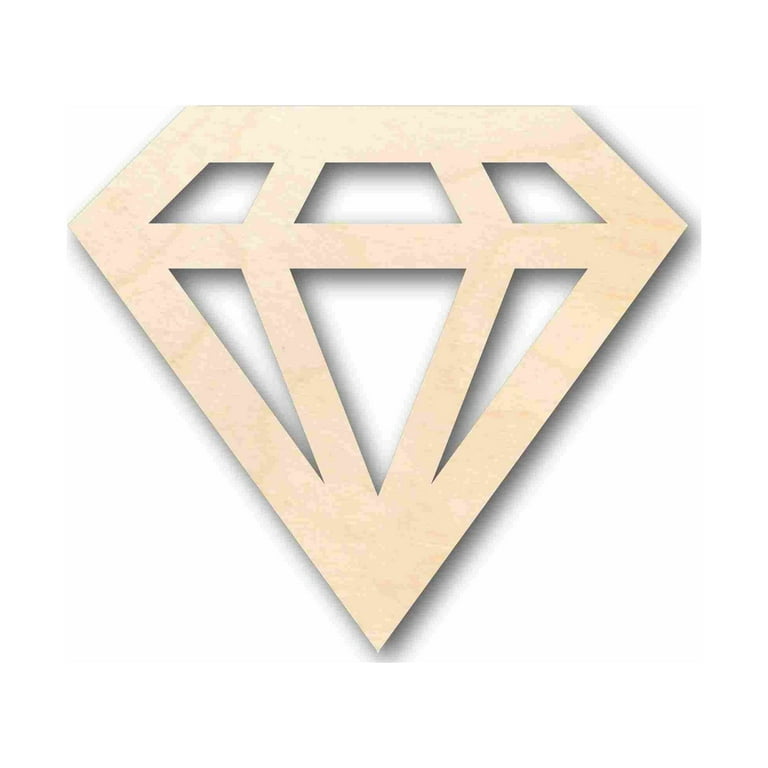Unfinished Wood Diamond Silhouette - Craft- up to 24 DIY 24 / 1/4