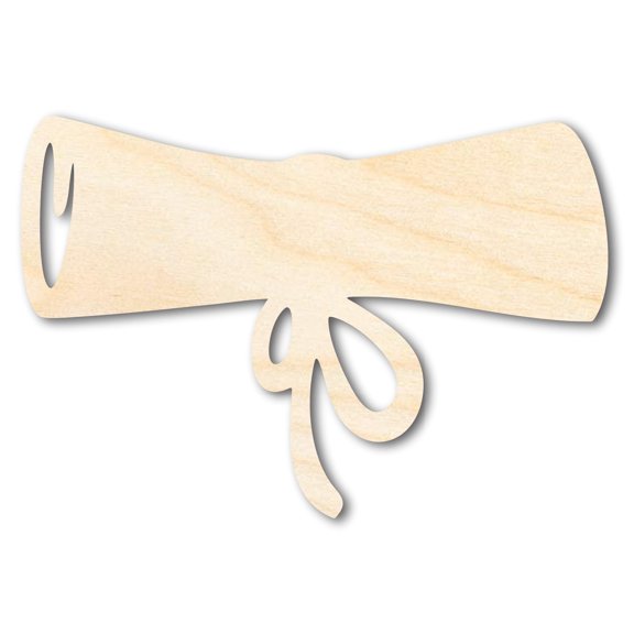 Unfinished Wood Diploma Shape - Graduation Craft - up to 46" DIY 3" / 1/8"